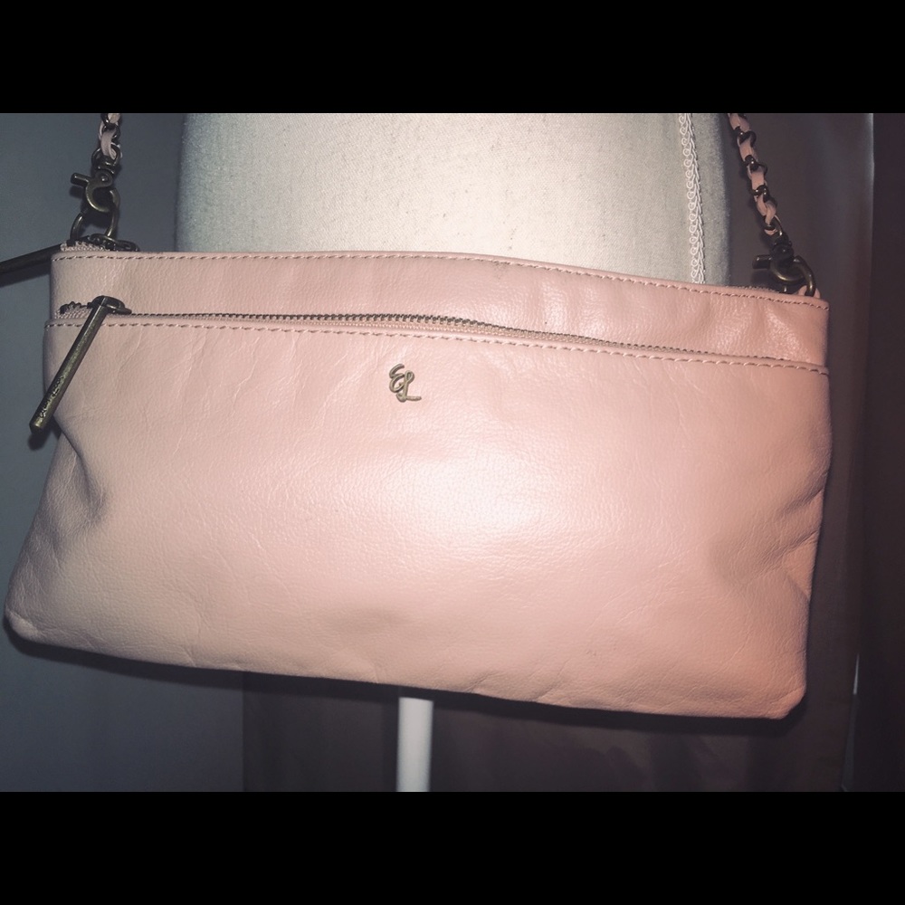 Elliott Lucca Pink Leather Crossbody Purse